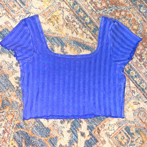 Aerie Offline Cropped Blue Top - Picture 3 of 3